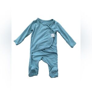 Bonsie Size 0-3 Months Bamboo Blend Skin to Skin Teal Footie Pajamas Romper